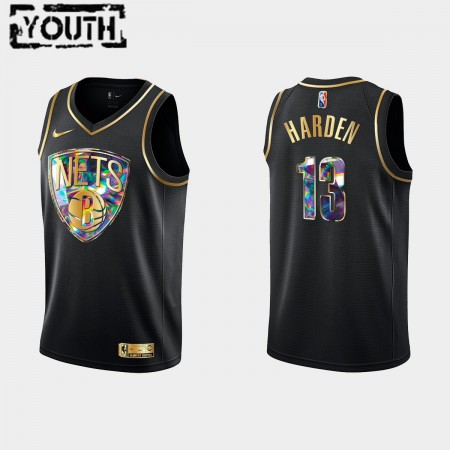 Maillot Basket Enfant Brooklyn Nets James Harden 13 Nike 2021-22 Noir Golden Edition 75th Anniversary Diamond Swingman